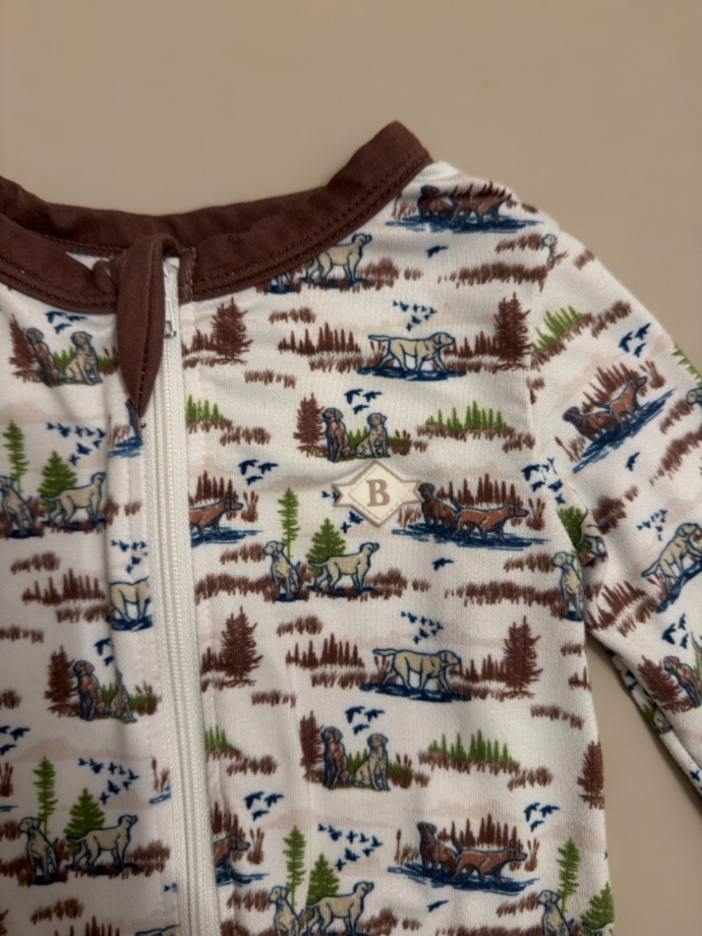 Baby Burlebo Ducks & Dogs Onesie